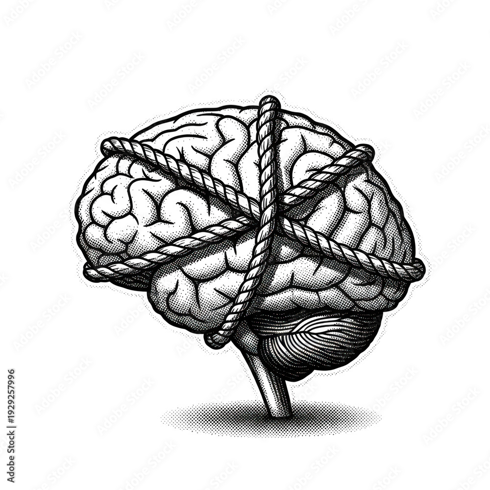 Fototapeta premium Detailed anatomical illustration of the human brain with labeled regions