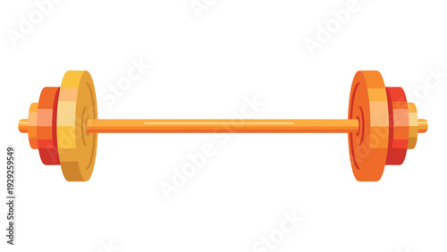 barbell with weight plates in flat style fitness gym equipment illustration