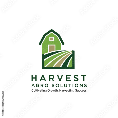 Green House Farm Logo Design Illustration.