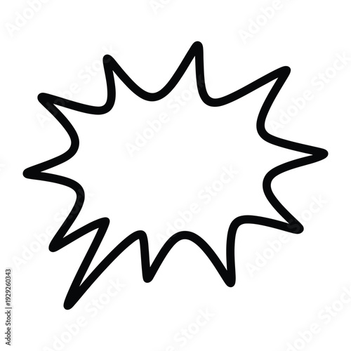 Burst of Expression: An illustration of a speech bubble representing a burst, perfect for conveying excitement, surprise, or an impactful announcement.