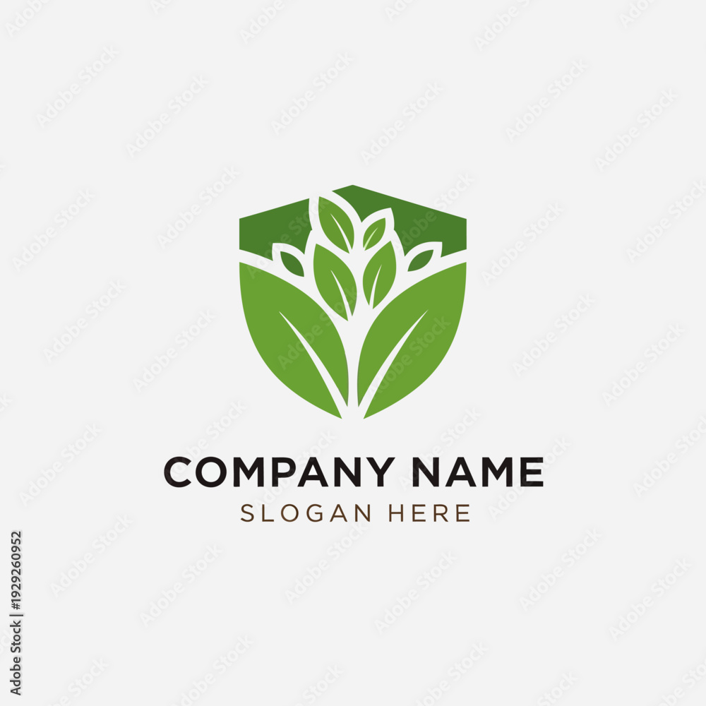 Obraz premium Green Leaf Logo Design Template.