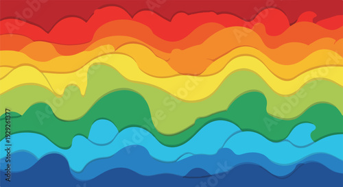 A vibrant abstract composition with layered colors mimicking a rainbow