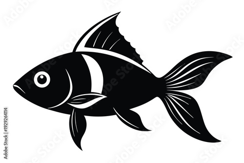 goldfish silhouette line art vector illustration
