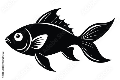 goldfish silhouette line art vector illustration