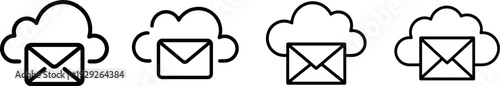Email cloud storage icon. mail message on cloud computing concept, safe data storage, email sending service, vector illustration.
