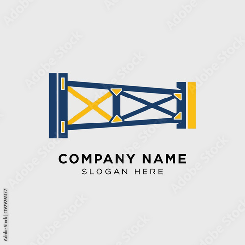 Geometric Bridge Logo Design Template Vector.