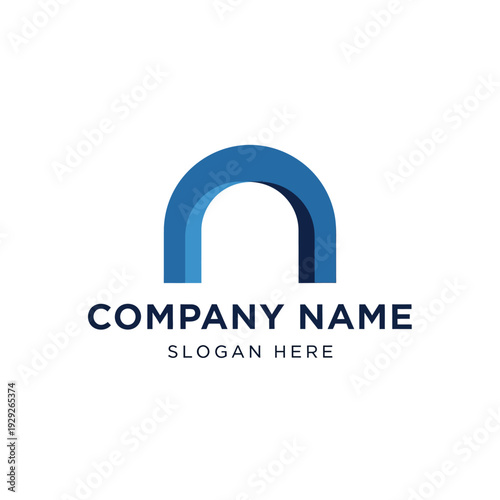 Wallpaper Mural Blue Arch Logo Design Template Placeholder. Torontodigital.ca