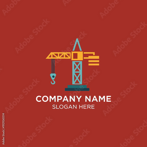 Crane Icon Logo Design Template Illustration.