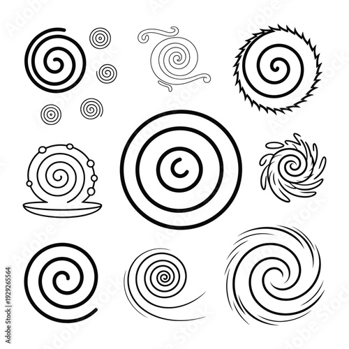 Abstract Spirals: A captivating compilation of abstract spirals in varying shapes and sizes, perfect for adding a touch of dynamism and visual interest to any design.