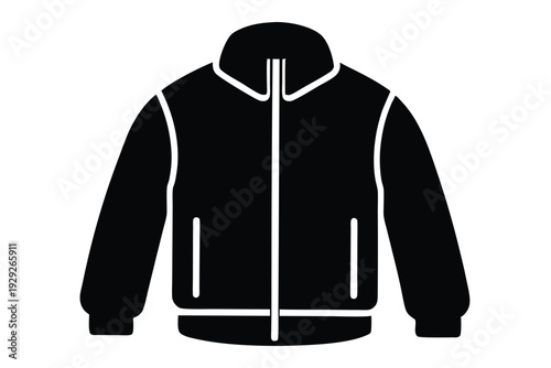 fleece jacket silhouette line art vector illustration