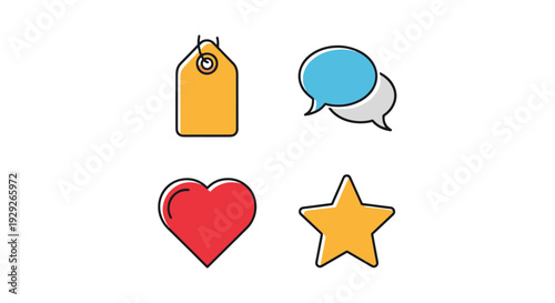 Outline tag Line art minimal abstract clean illustration