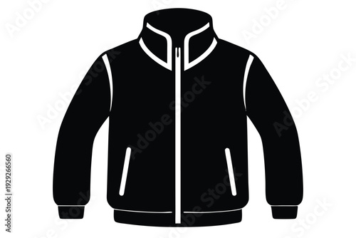 fleece jacket silhouette line art vector illustration