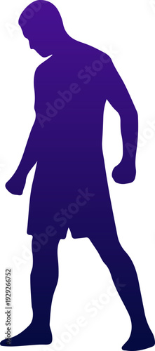 Abstract Purple Silhouette of Man Standing in Contemplation