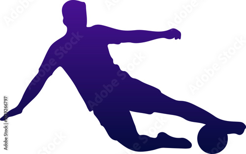 Dynamic Soccer Player Kicking Ball Silhouette Sport Action