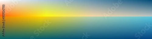 Abstract rainbow background with 3d colorful waves reflecting on a blue summer sea at sunset with clouds on the horizon