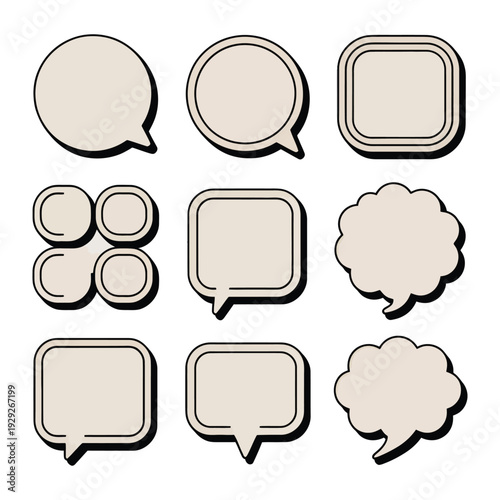 Speech Bubbles: A variety of speech bubbles. Use it to convey conversations, thoughts, or ideas, perfect for visual communication.