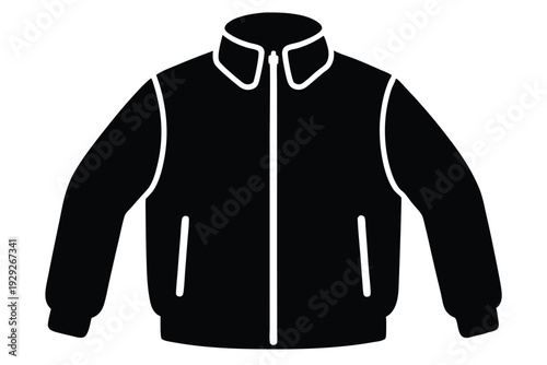 fleece jacket silhouette line art vector illustration