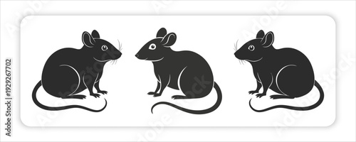 A Rat silhouettes with footprints, rodent vector illustration, pest control artwork, animal behavior design, wildlife silhouette collection