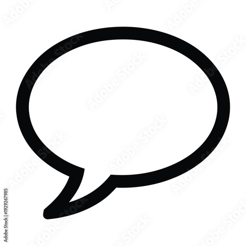 Speech Bubble Silhouette: A minimalist black outline of a speech bubble, conveying ideas, conversation, and the essence of communication.