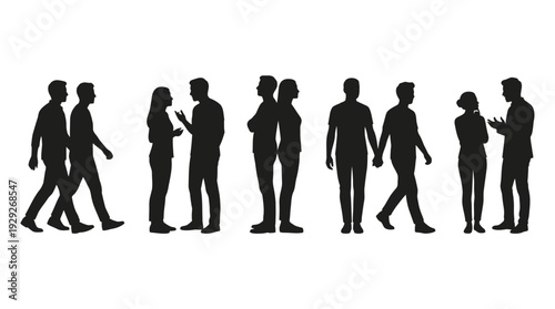 Companionship Silhouette Vector of Pairs