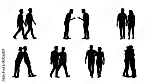 Companionship Silhouette Vector of Pairs