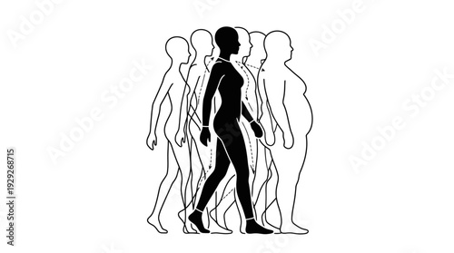 Body Silhouette Vector with Shape Variations