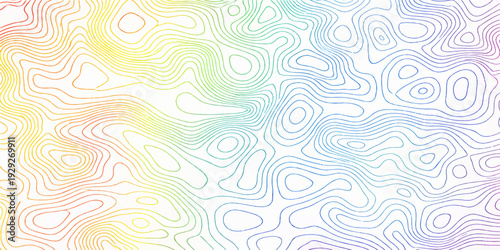 Colorful Topography: A mesmerizing illustration presents a vibrant map of lines, showcasing intricate contours in a spectrum of soft, pastel hues.