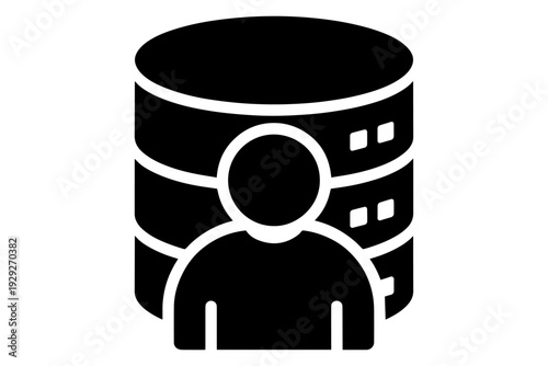 database admin and profile user icon in computing