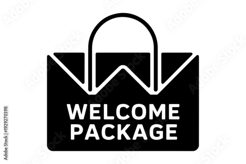 welcome package message on shopping bag concept art conveys warm invitation to new customer