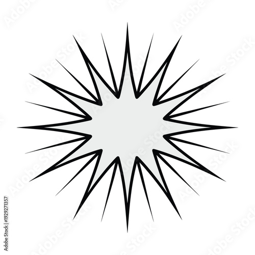 Abstract Explosion Icon: A dynamic, starburst-shaped graphic explodes outwards from a central point, symbolizing energy, impact, and explosive force.
