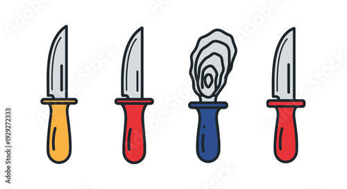 Oyster Knife Line creative bold style illustration