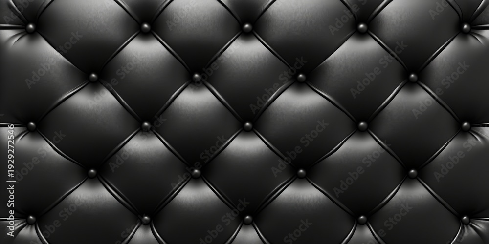 Fototapeta premium Elegant and Luxurious Quilted Glossy Genuine Leather Upholstery Sofa Chair with Classic Decor