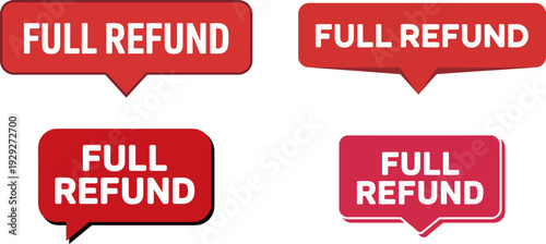 Full Refund Red Badge Label Guarantee Sticker Set
