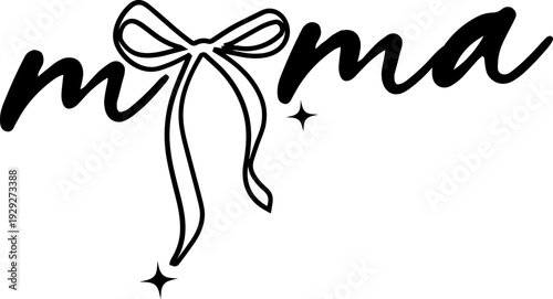 Mama Bow svg, Coquette Mama svg