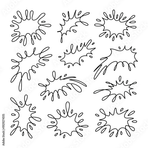 Ink Blot Burst Collection: A collection of meticulously drawn ink blot bursts, showcasing a variety of shapes and styles, perfect for adding a touch of artistic flair to any project.