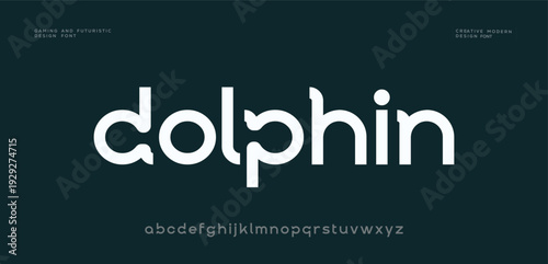 Dolphin creative tech logo alphabet fonts. Typography minimalist urban sans serif digital fashion future creative logos fonts. vector illustration 

