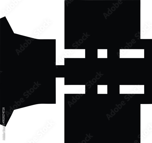 fluorescence filter cube silhouette vector illustration on transparent background