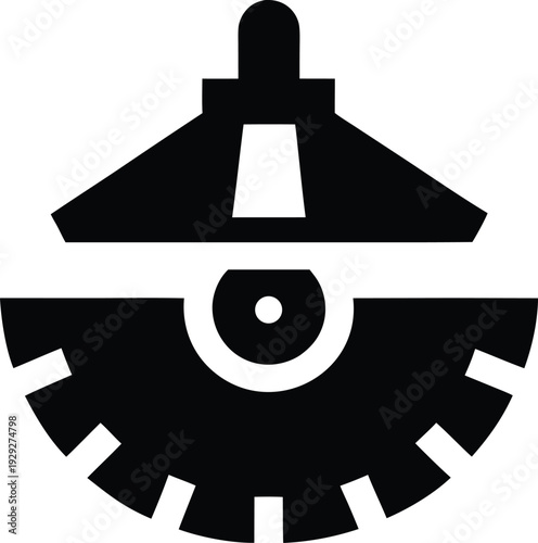 eyepiece ocular lens silhouette vector illustration on transparent background