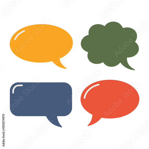 Conversation bubbles : a set of colorful and stylish chat bubbles, representing different ways to deliver a message 