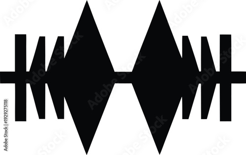 depth sounder wave pulse silhouette vector illustration on transparent background