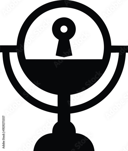 celestial sphere with equator silhouette vector illustration on transparent background