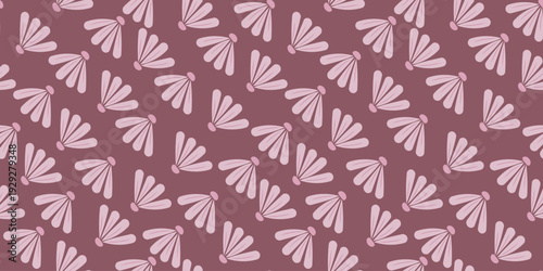 pink daisy flower pattern, burgundy