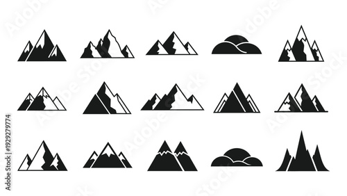 mountain range icon silhouette vector illustration isolated