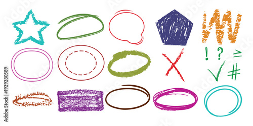 Hand drawn text box picture frames set, rough grunge textured straight line. Doodle style outline text boxes with grunge texture. Vector illustration. Chalk Scribble Rectangle Highlight Collection.