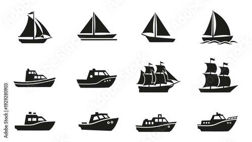 vintage sailing ship icon silhouette vector illustration isolated