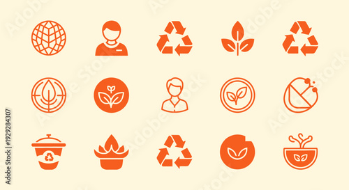 Collection of Eco Friendly Icons Symbols.