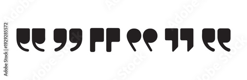 Collection of bold modern quotation marks featuring rounded and squared block styles