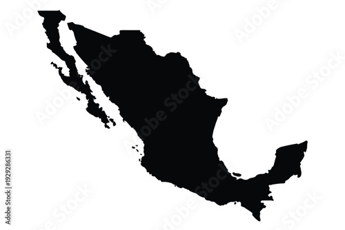 A stark black silhouette depicts the geographical shape of baja california