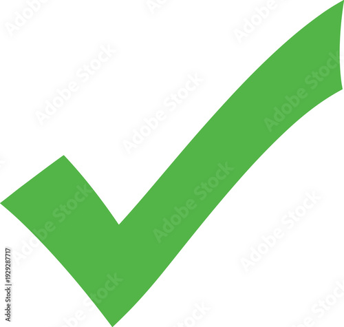 Large green checkmark on white background tick check mark tick mark