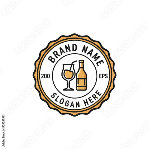 Wine and Beer Bottle Logo Template.